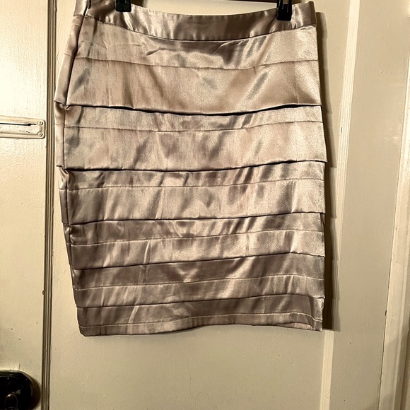 Beautiful satin like  pleated pencil skirt.perfect condition - Picture 1 of 6